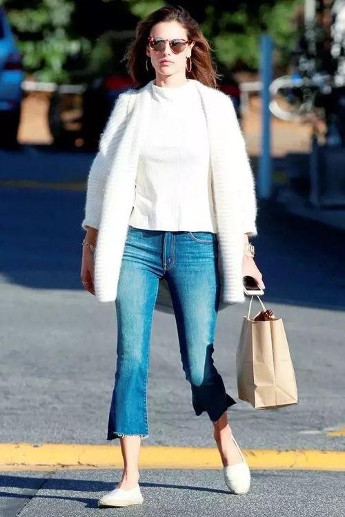 白色开衫搭配图片